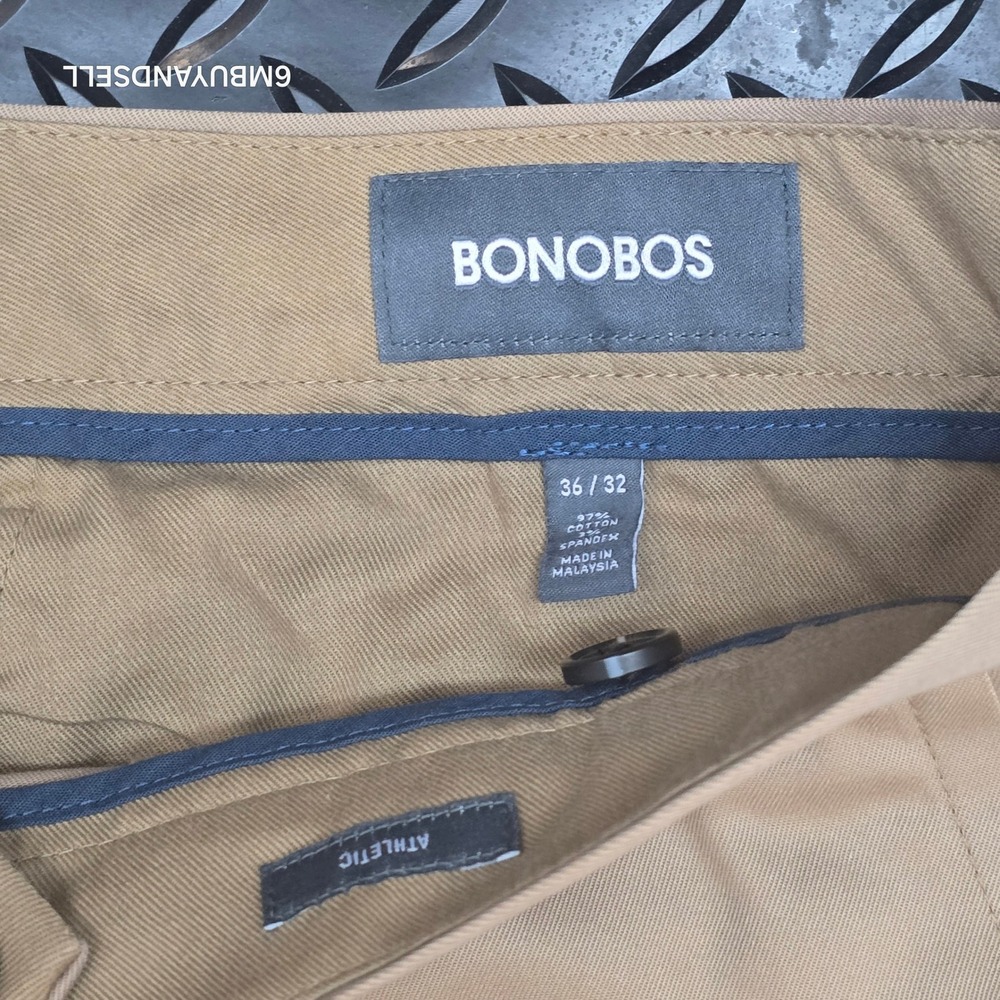 Bonobos Weekday Warrior Athletic Fit Chinos Tan Khaki Pants Mens 36x32 Thursday - Picture 3 of 16